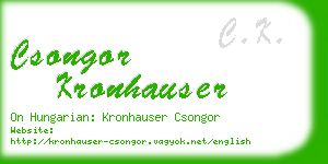 csongor kronhauser business card